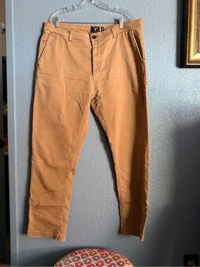 Men's Slim Tan Chino Pants - Casual Everyday Wear